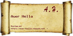 Auer Hella névjegykártya